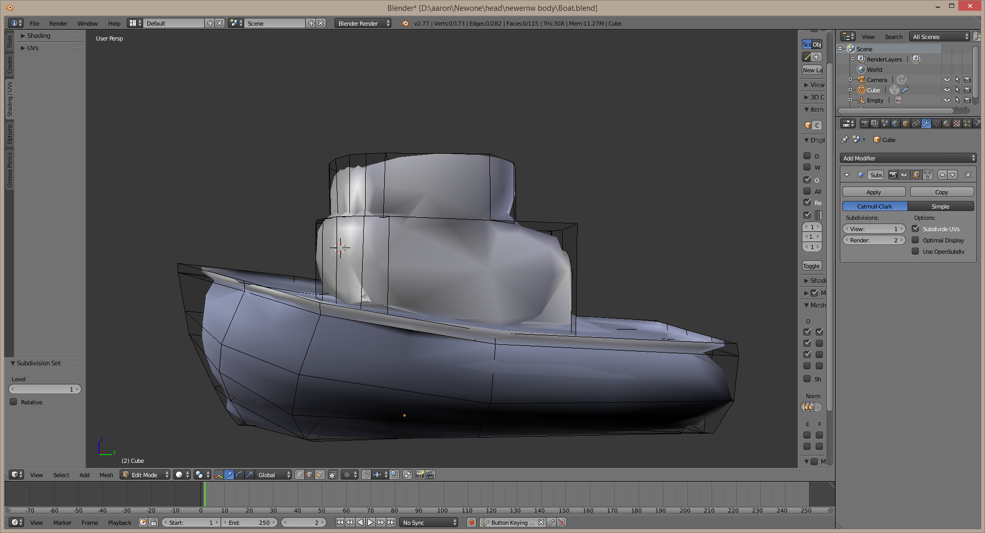 Why is subdividing my boat make it look like its melting? - Modeling ...