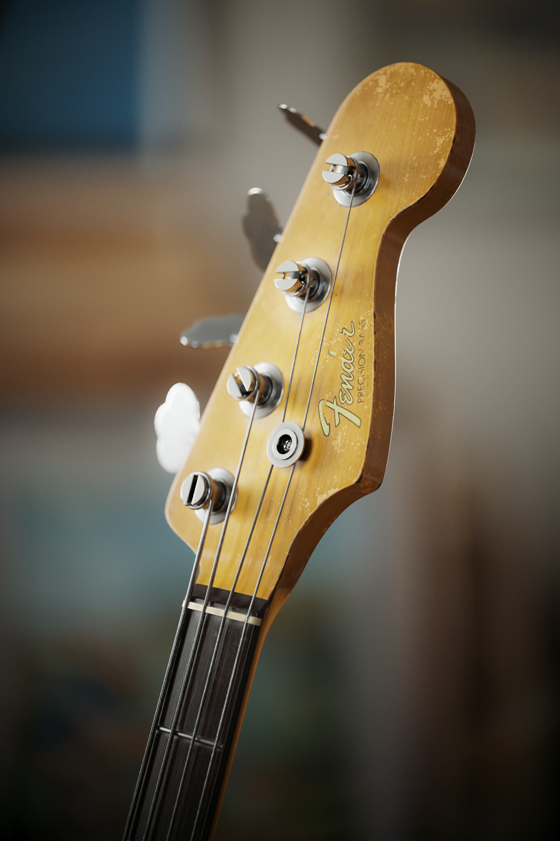 Fender Precision Bass 60s Vintage Headstock - Photorealistic 3D