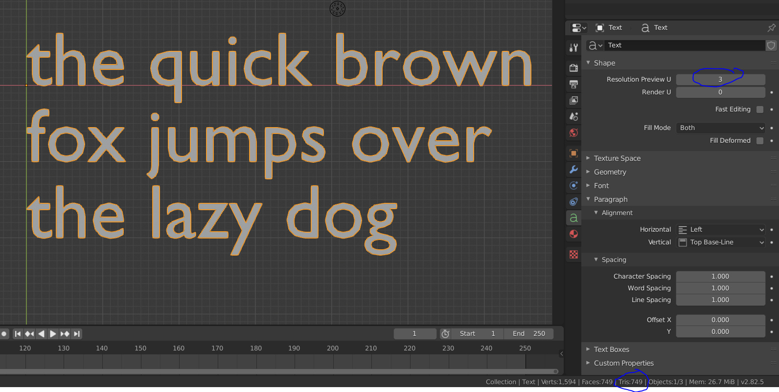 Text Font verts count? - Basics & Interface - Blender Artists Community