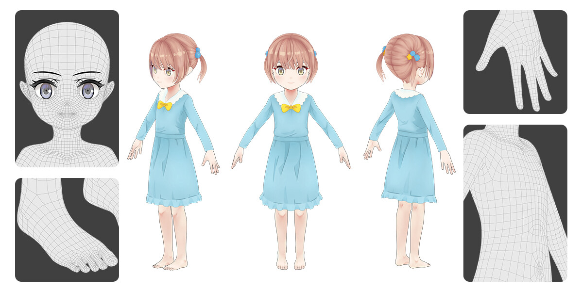 Anime Female Base Mesh Age Kit Finished Projects Blender Artists