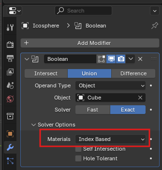 Boolean Material Object materials with boolean modifier transfers to object mesh ...