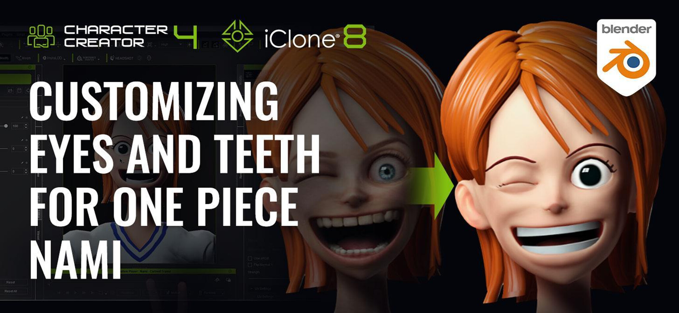 hijack To tell the truth Abroad How to Customize Eyes and Teeth in Character Creator for One Piece Nami -  Tutorials, Tips and Tricks - Blender Artists Community