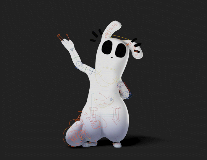 Slugcat waving at you. Both in the Rigify rig & baked original armature