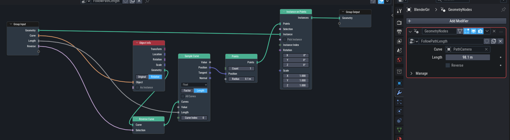 Camera follow path animation with length instead of factor? - Animation ...