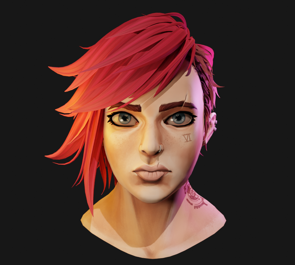 Vi   Arcane Fanart Bust   Finished Projects   Blender Artists Community