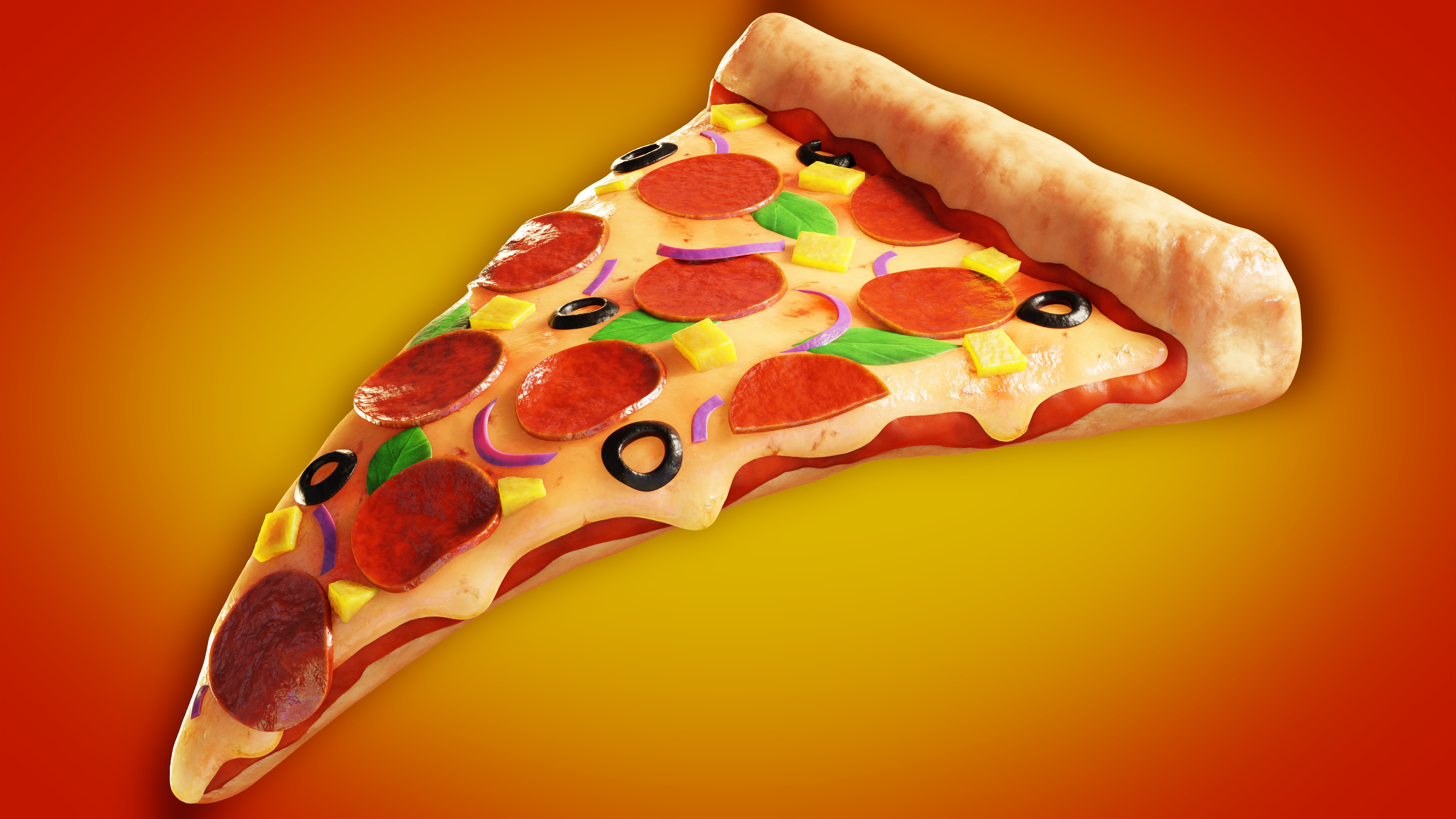 Кусок пиццы арт