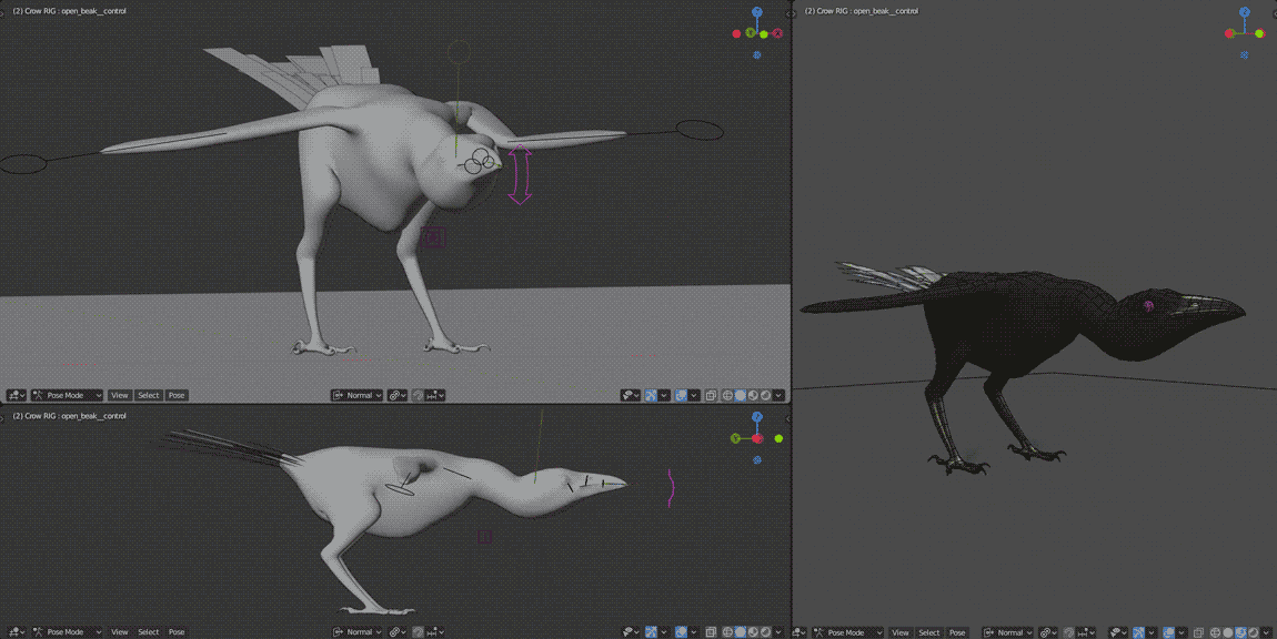 Corvids WIP - RIG: Jaw and Wing preview