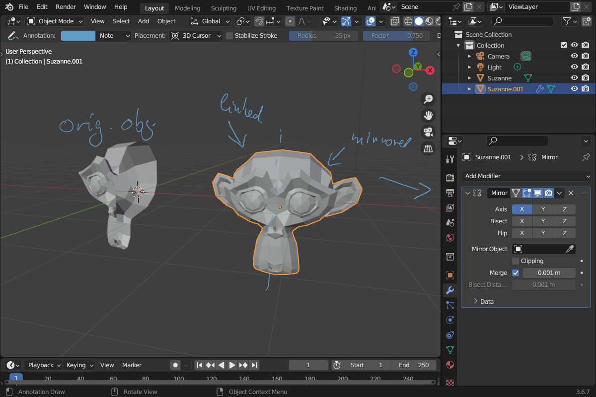 Mirror a linked object. Mirror linked instance - Modeling - Blender ...