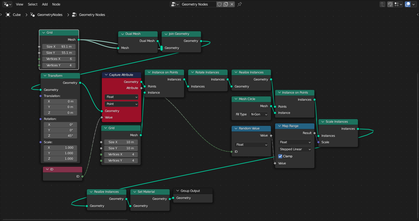 How do I recreate this simple pattern design with geometry nodes ...