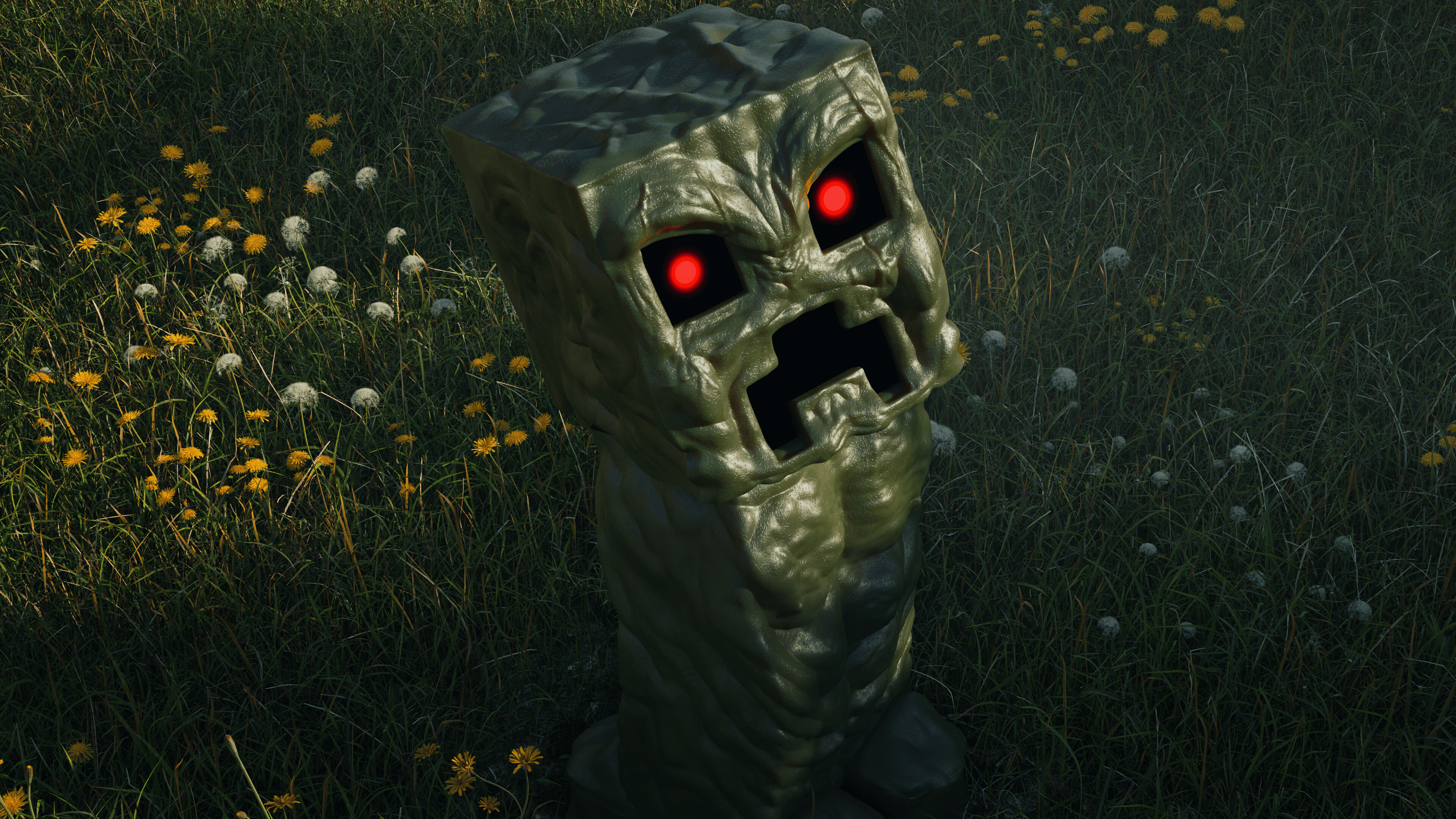realistic minecraft creeper