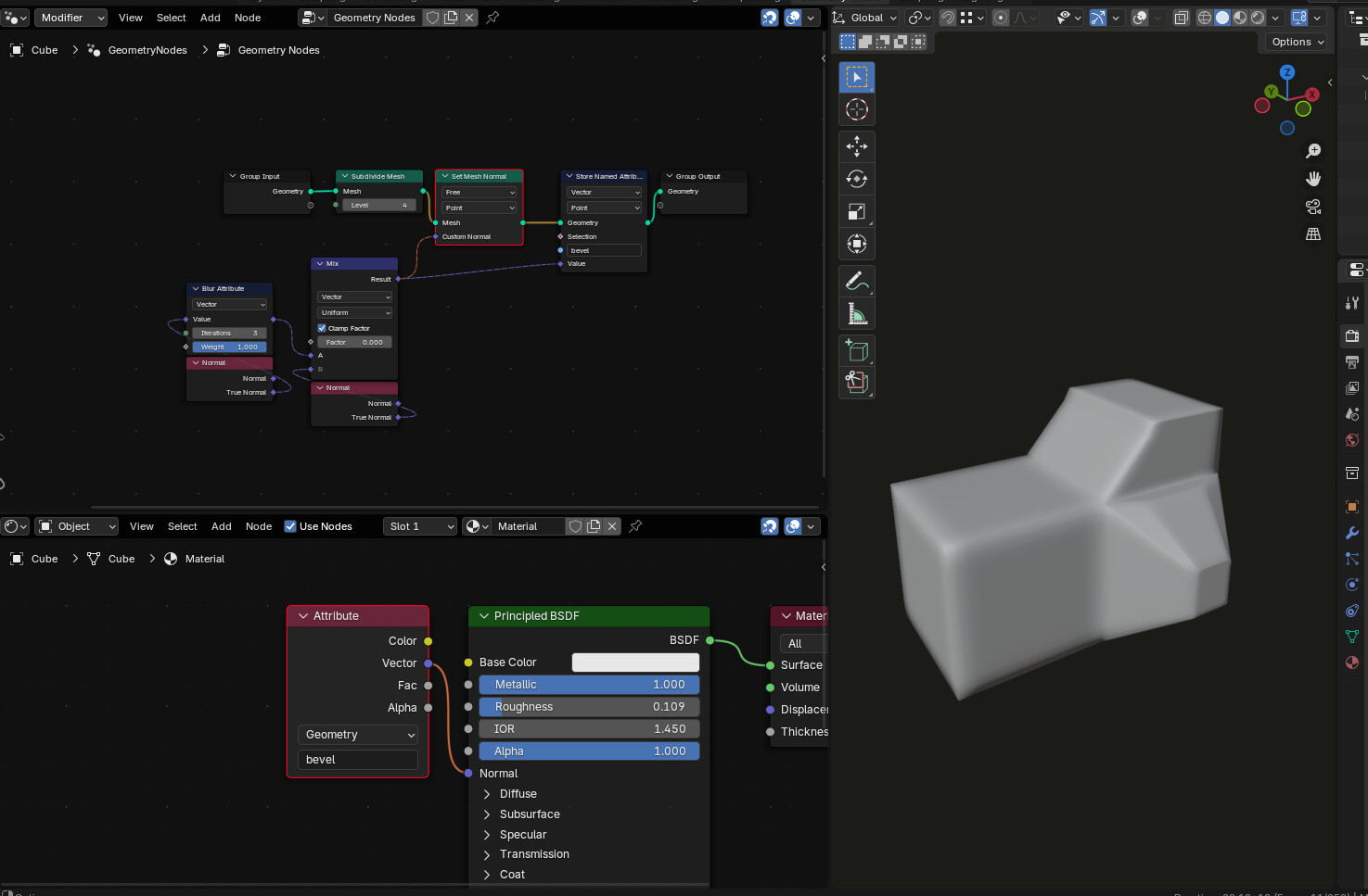 Blender 4.5 - How to setup Set Mesh Normal node - Lighting and ...