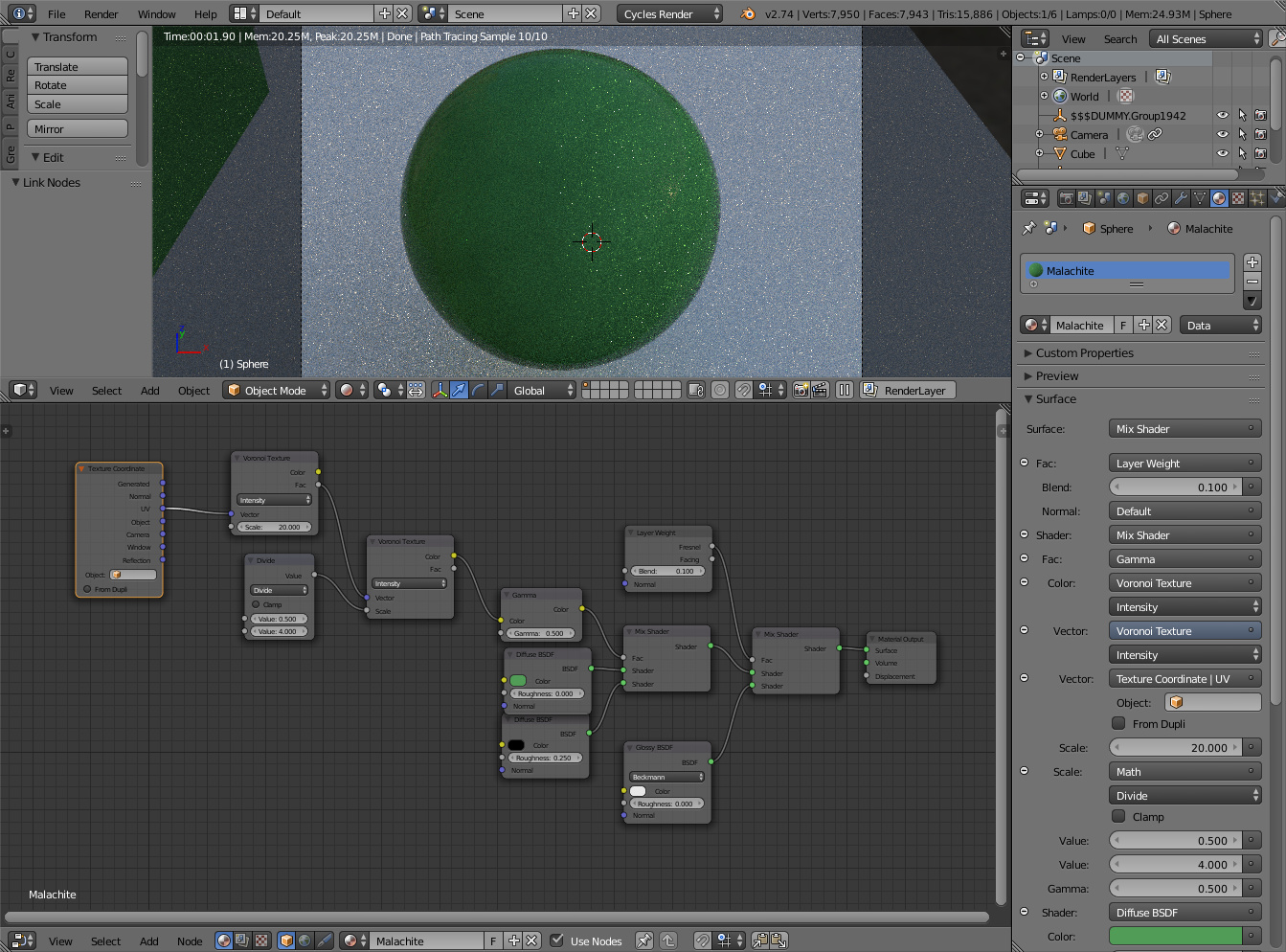Nodes - different result when grouped than not? - Materials and ...