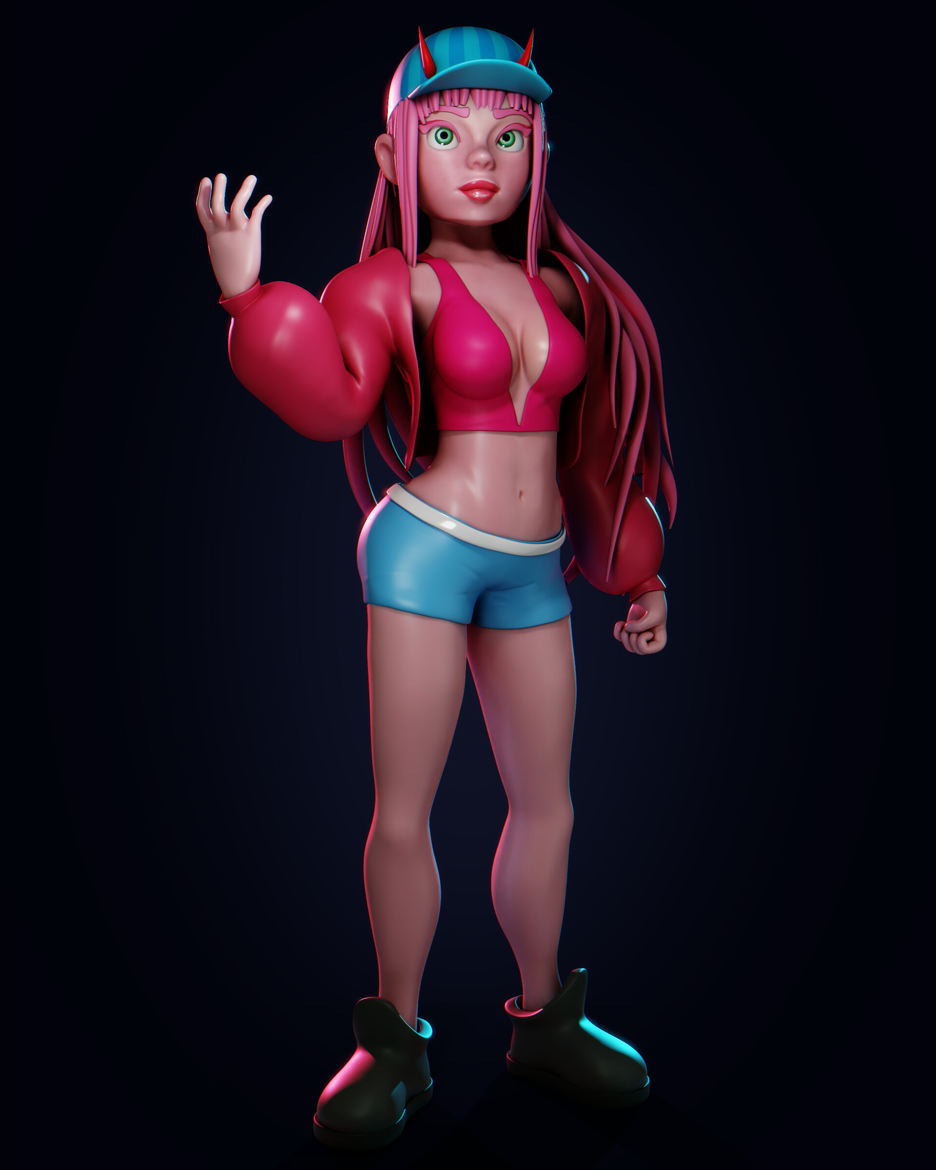 Zero Two fan art - Finished Projects - Blender Artists Community