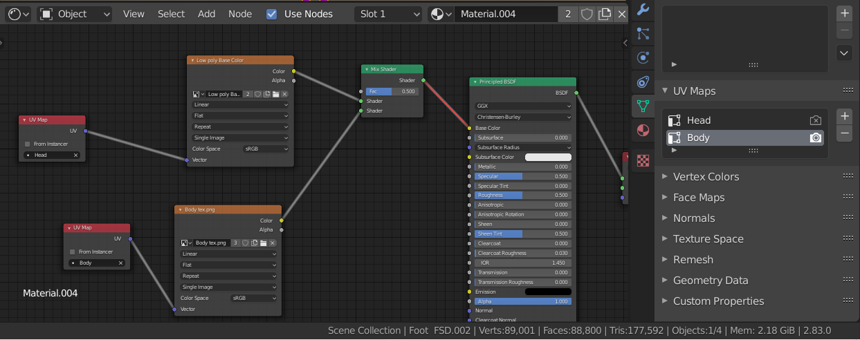 Multiple uv maps for single mesh making textures invisible - Materials ...