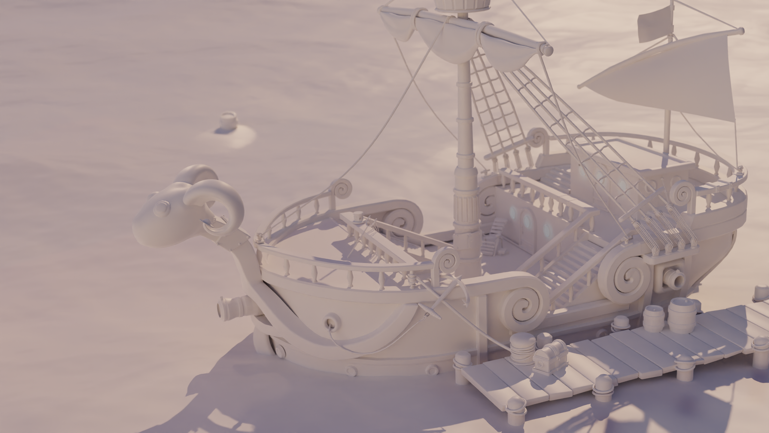 Finally done with going merry(from one piece) after around 40-60 hours.  Would love some feeback - Finished Projects - Blender Artists Community