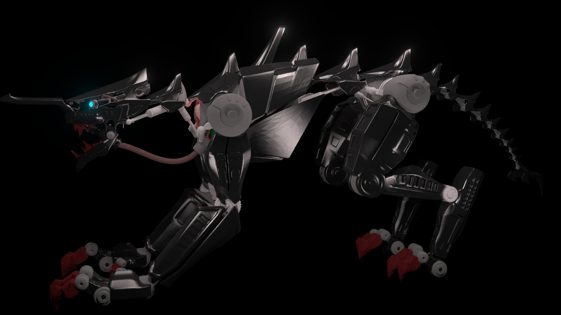 Robotics Bonecraft Skeletal Robotic Creature - Finished Projects - Blender Artists Community