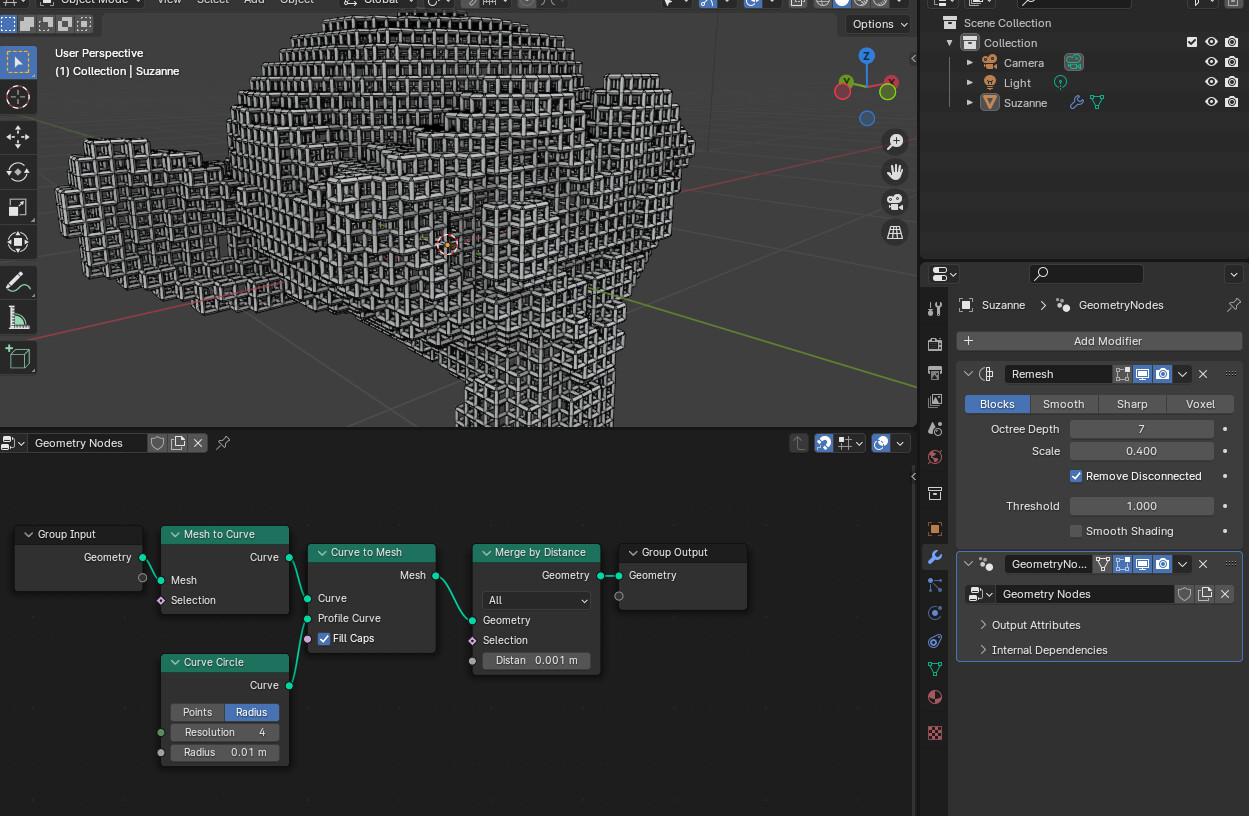 How To Do Remesh (Mode: Block) And Decimate In Geometry Nodes ...