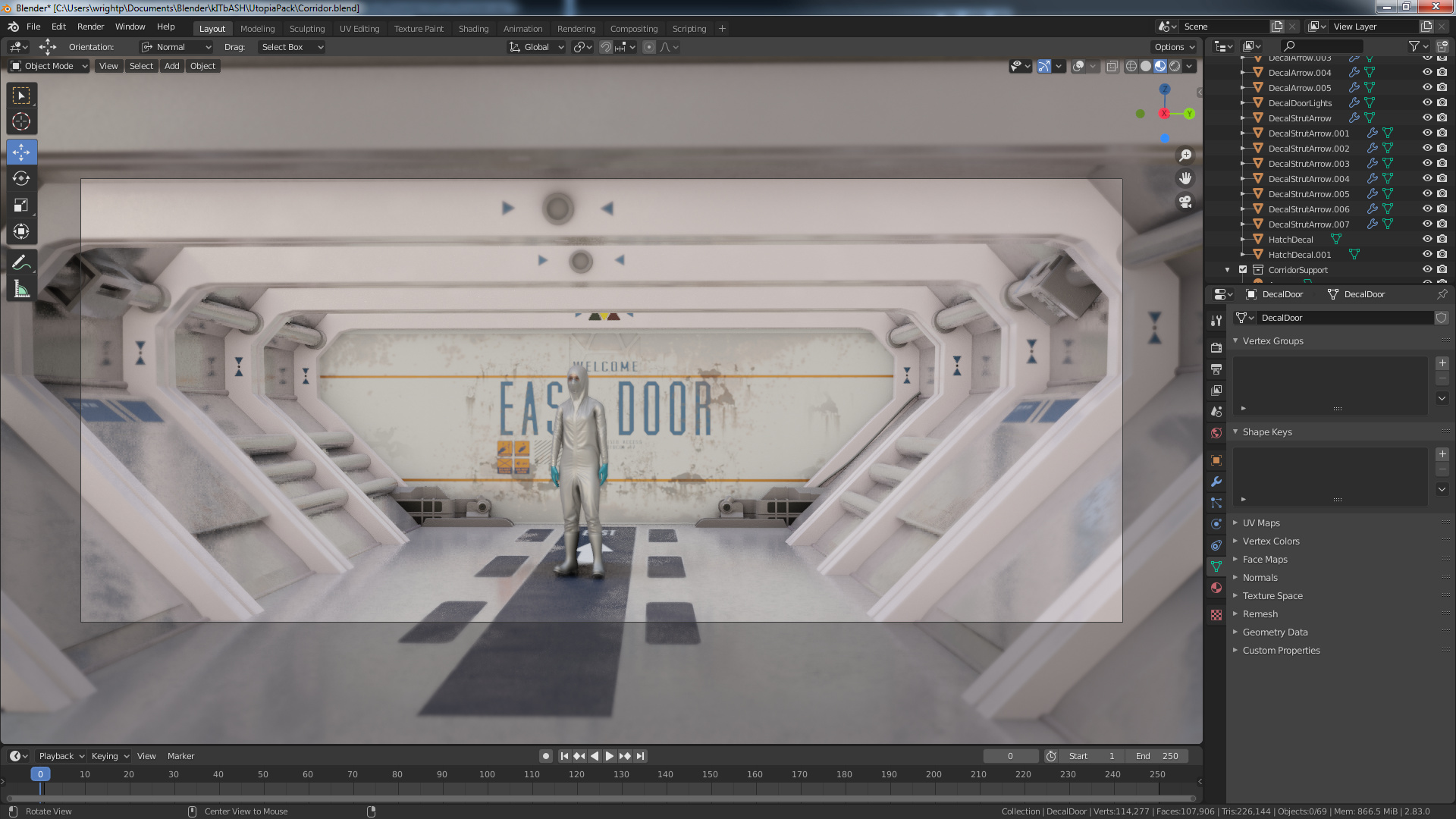 'East Door' Sci Fi Corridor - Finished Projects - Blender Artists Community