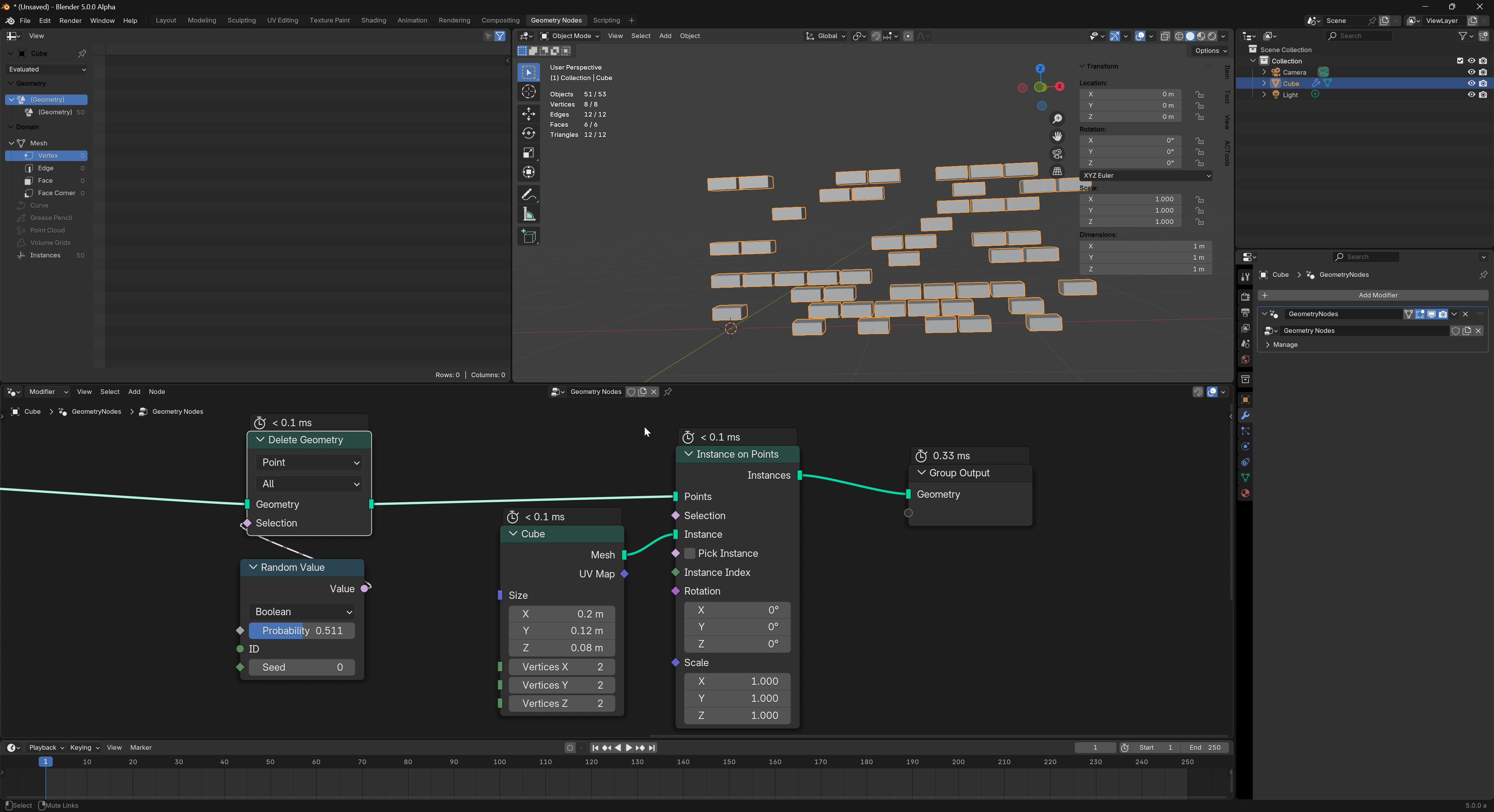 How do I randomly distribute objects on points with geometry nodes ...