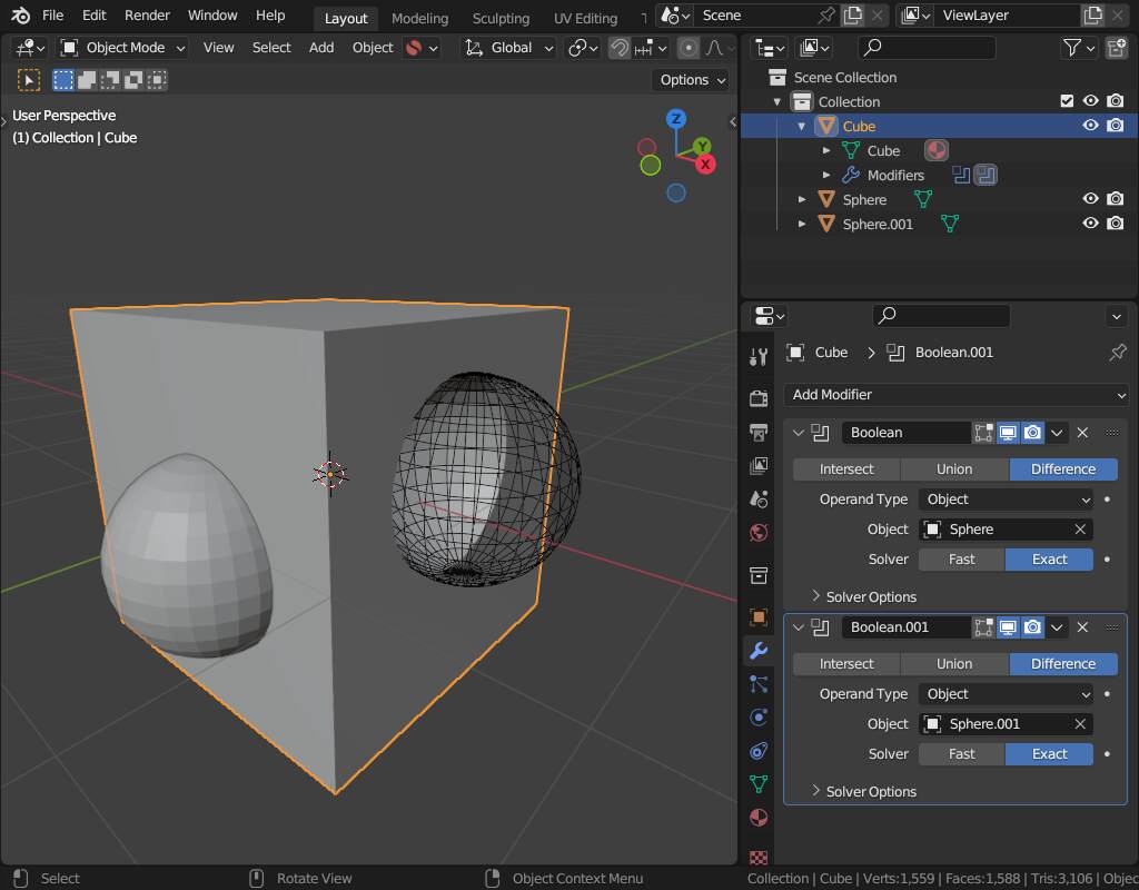 Boolean difference not working correctly - Modeling - Blender Artists ...
