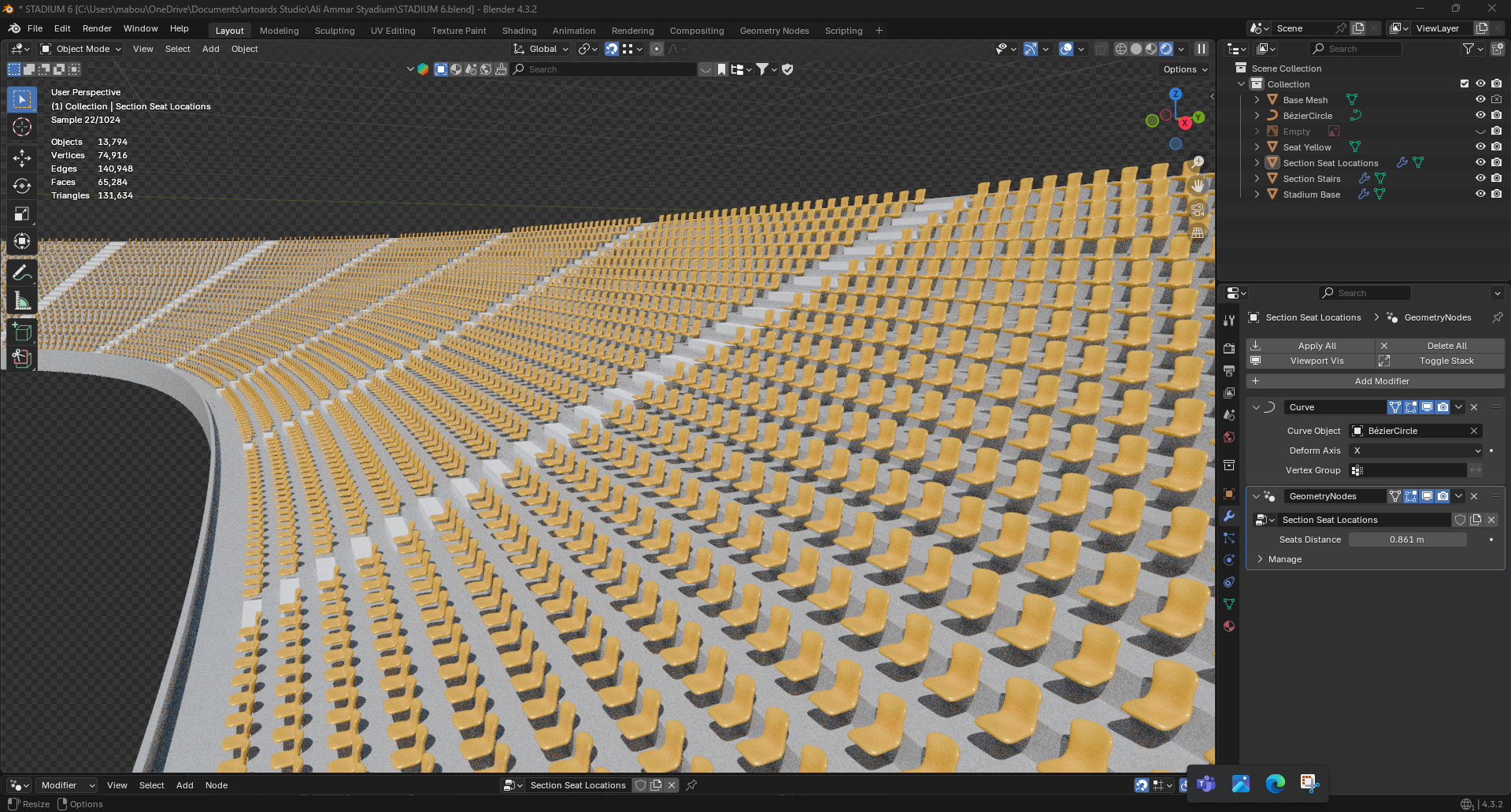 Blender 4.3 Geometry Nodes - Seat Instances Not Aligning Properly ...