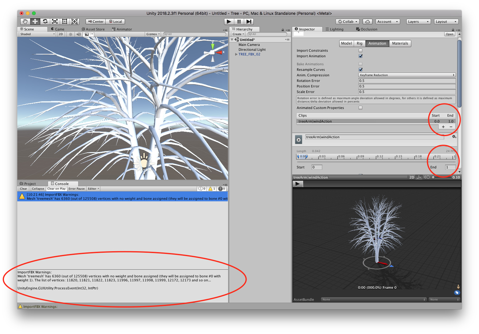 unity getting blender trees to bend