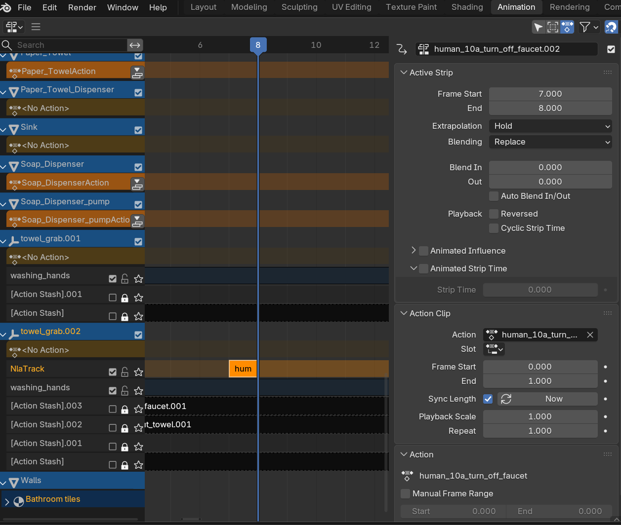 Adding action with slots to NLA creates clip only one frame long and ...