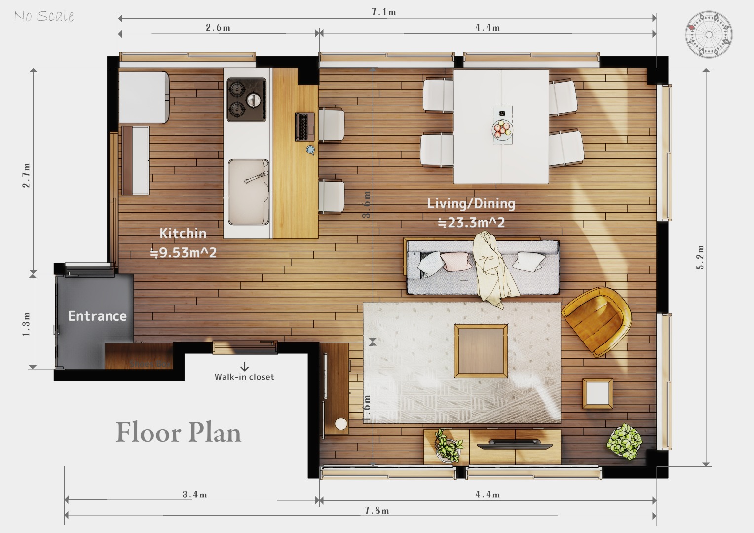 A 3D topview render created with floorplanner.com #floorplanner