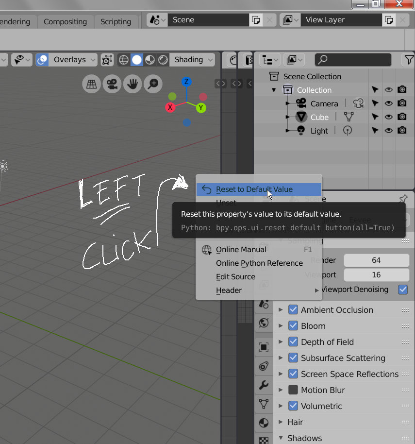Less than Perch Inspection Crash when right click over the "properties" icon, and clicking "Unset" or  "Reset to default value" - Blender Development Discussion - Blender Artists  Community