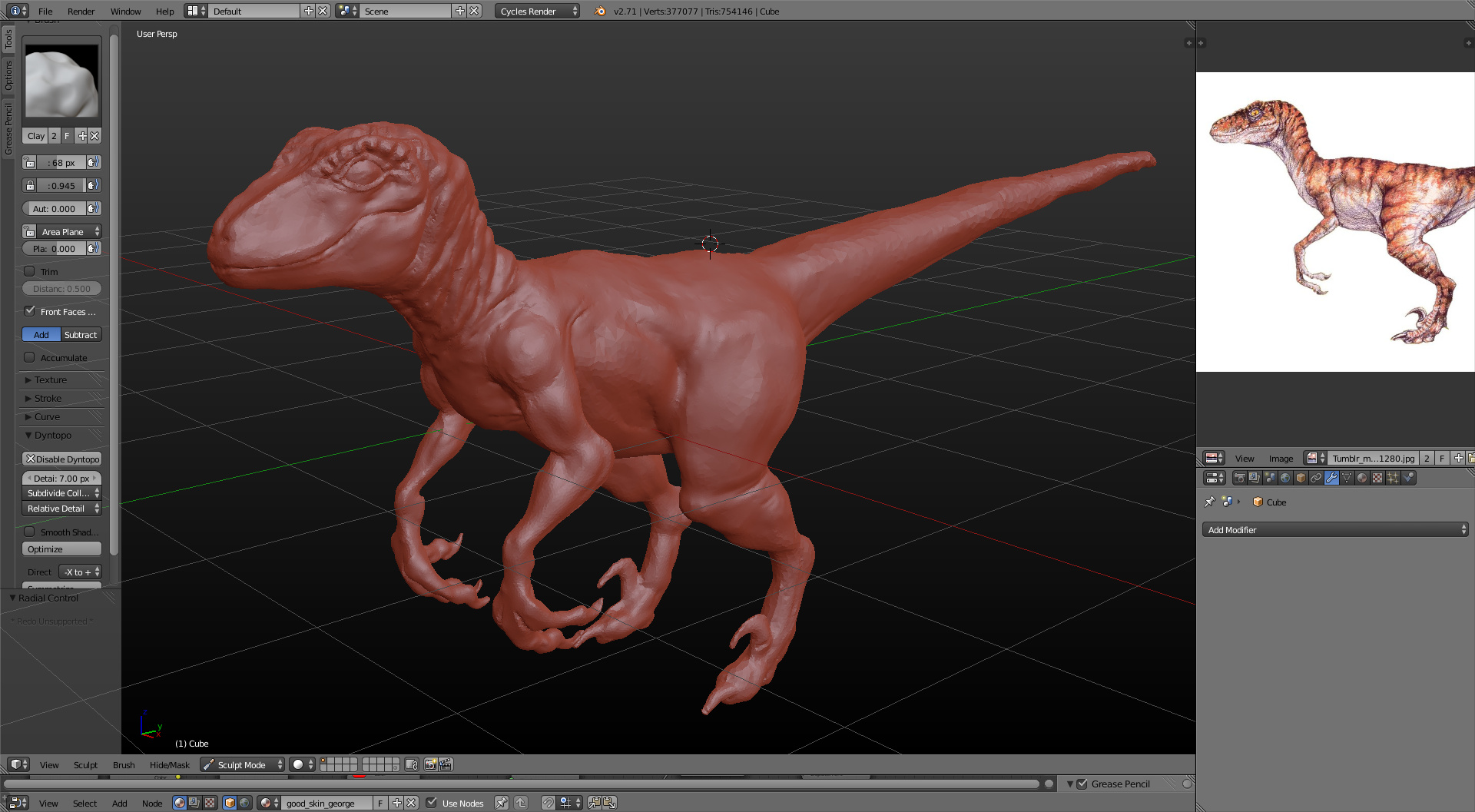 Blender Raptor Dyntopo tests - Page 221 - Blender Tests - Blender Artists Community