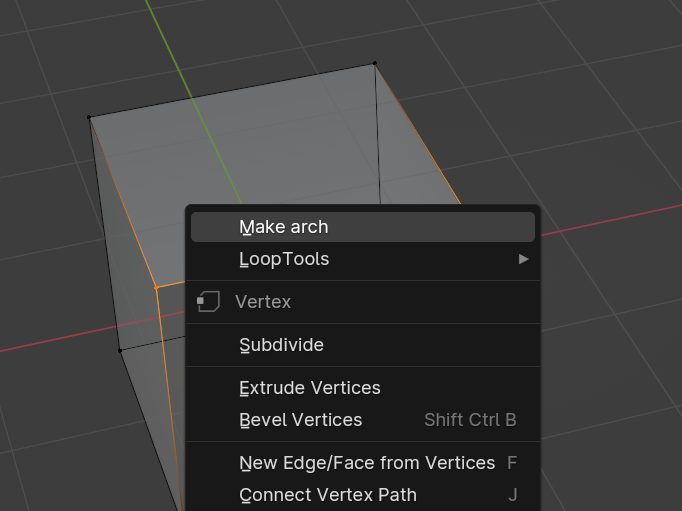 Aligning vertices to arch with center in 3D cursor position 