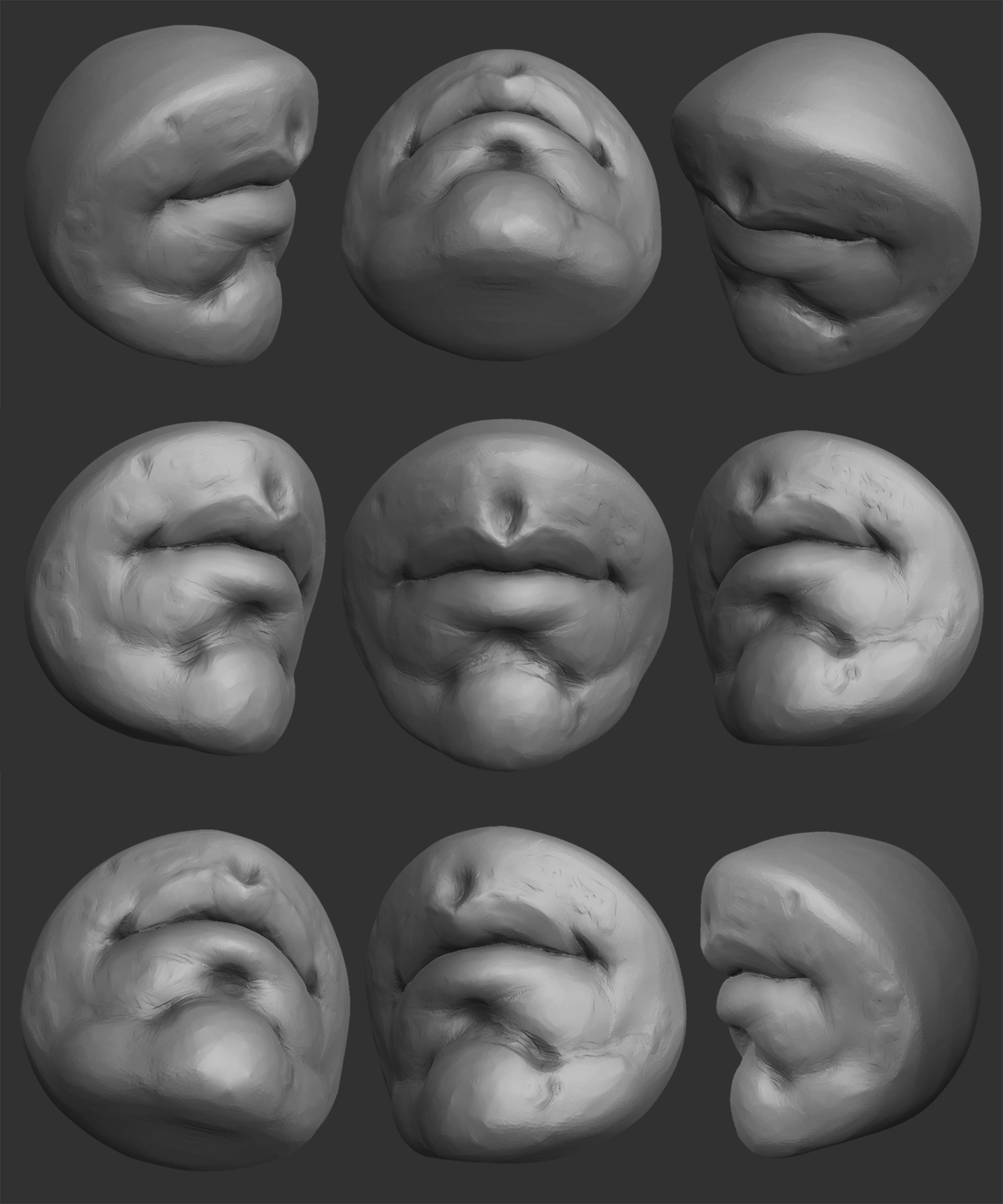 Скульпт губ Zbrush