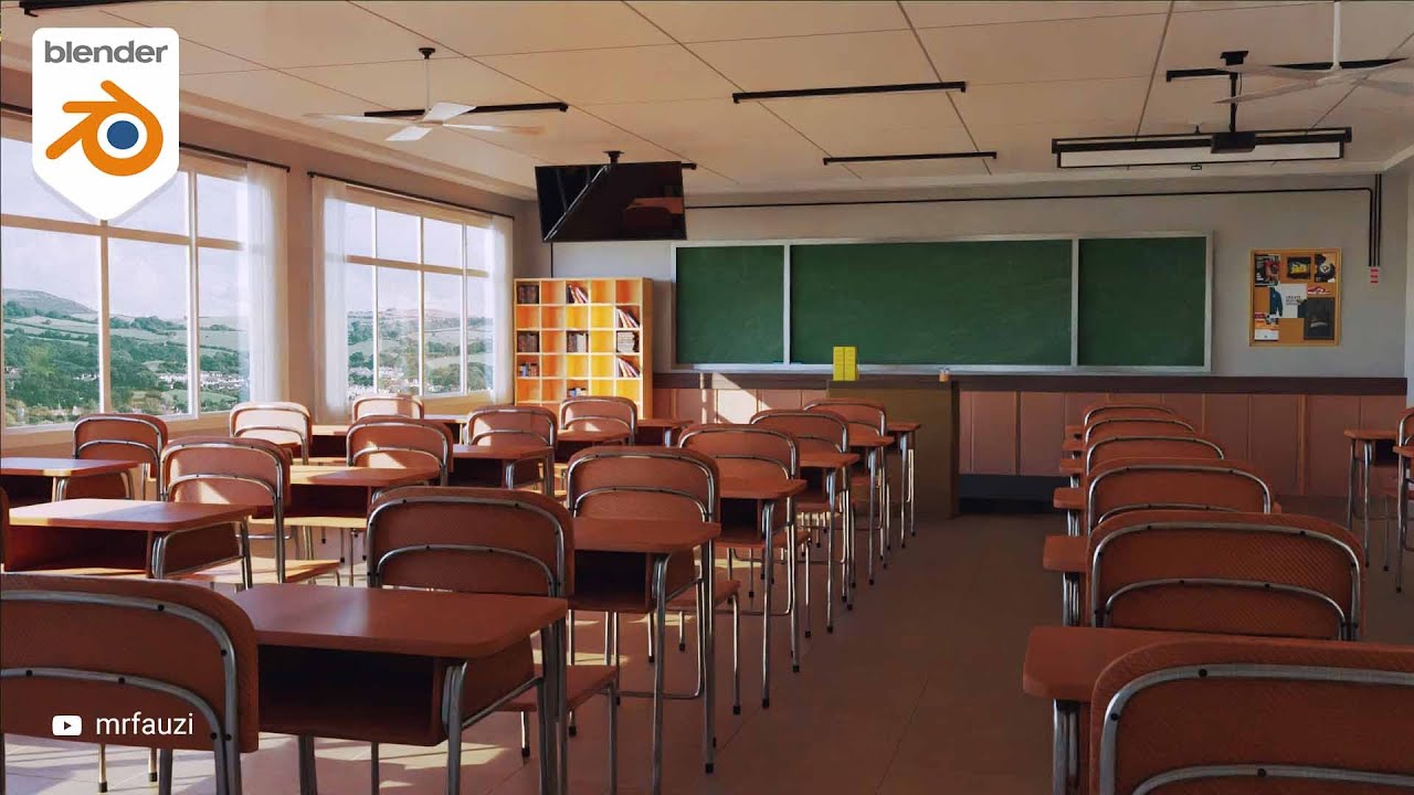 Anime Classroom Environment - Finished Projects - Blender Artists Community