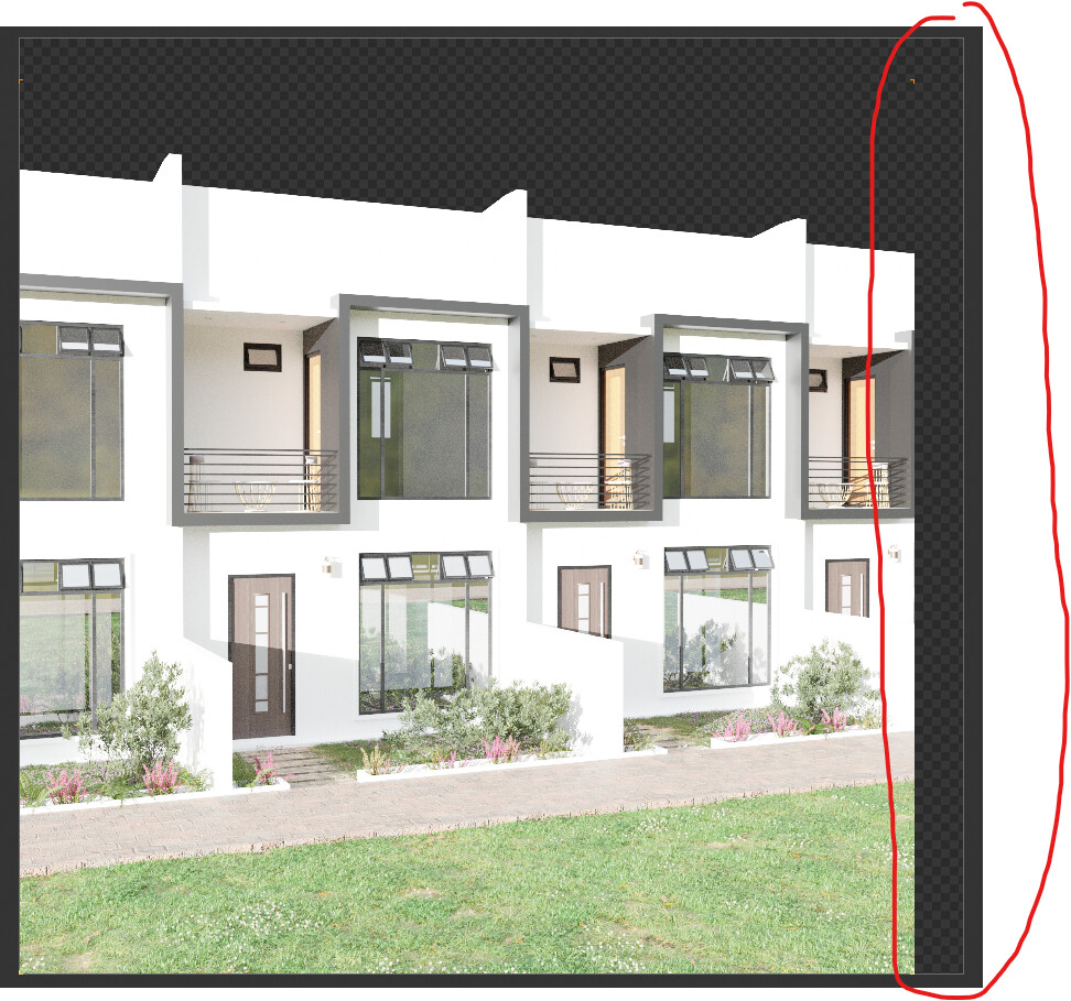 Rendered image was cut before the boundary of the frame - Lighting and ...
