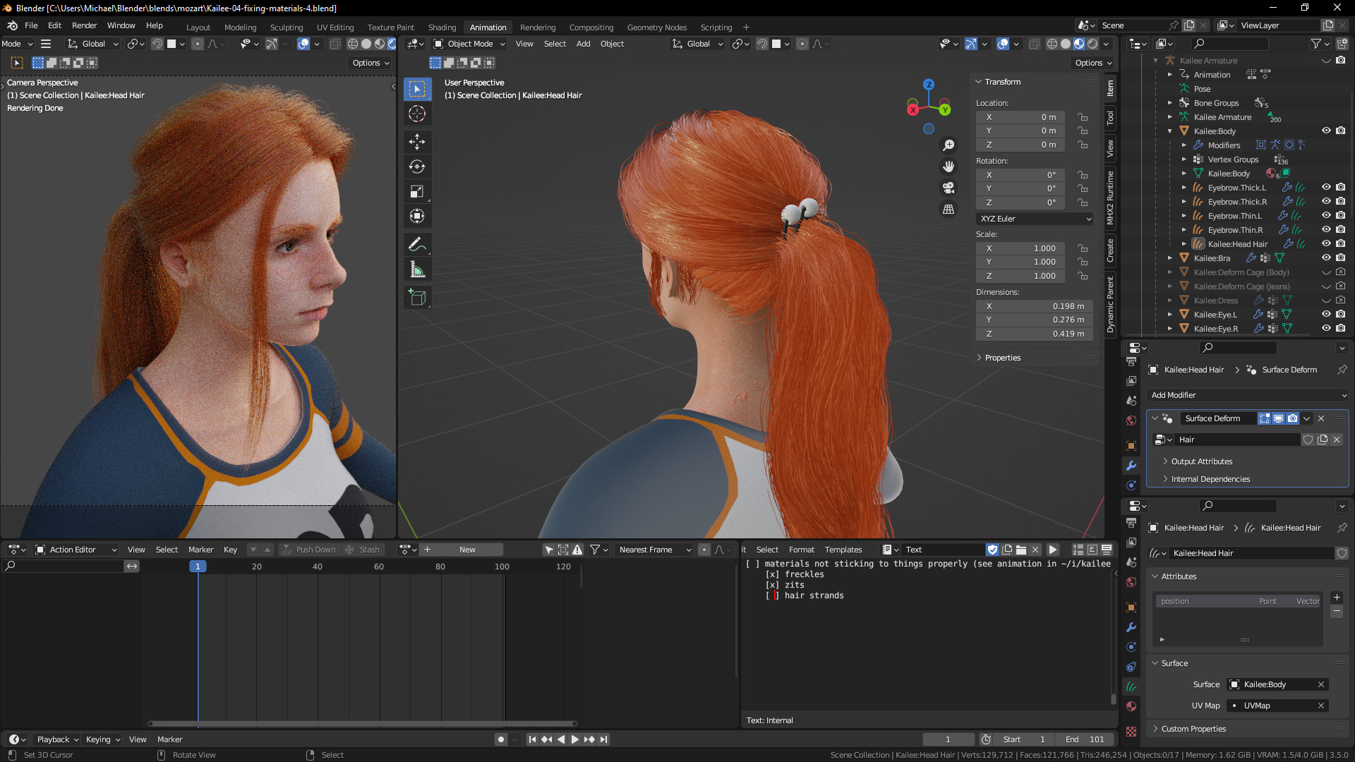 Update 3 • Amadeus Project • Wonky Swimming Hair Material - Materials ...