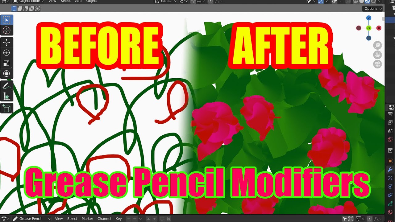 Grease Pencil Tools  Blender Tutorial 