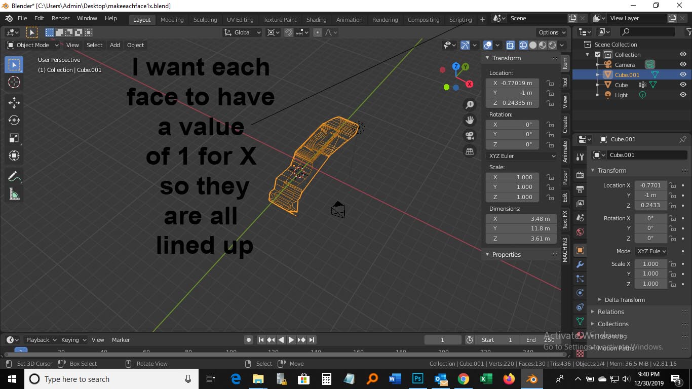 Make each face have x = value 1m - Basics & Interface - Blender Artists ...