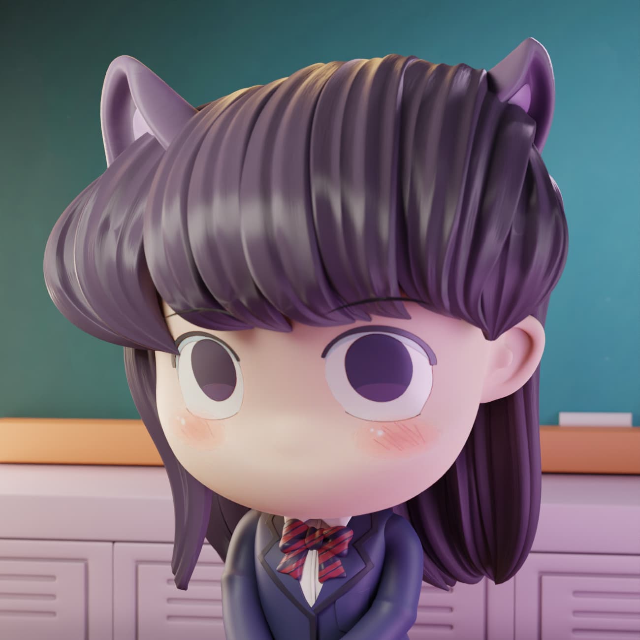 Komi San Anime Fan Art - Finished Projects - Blender Artists Community