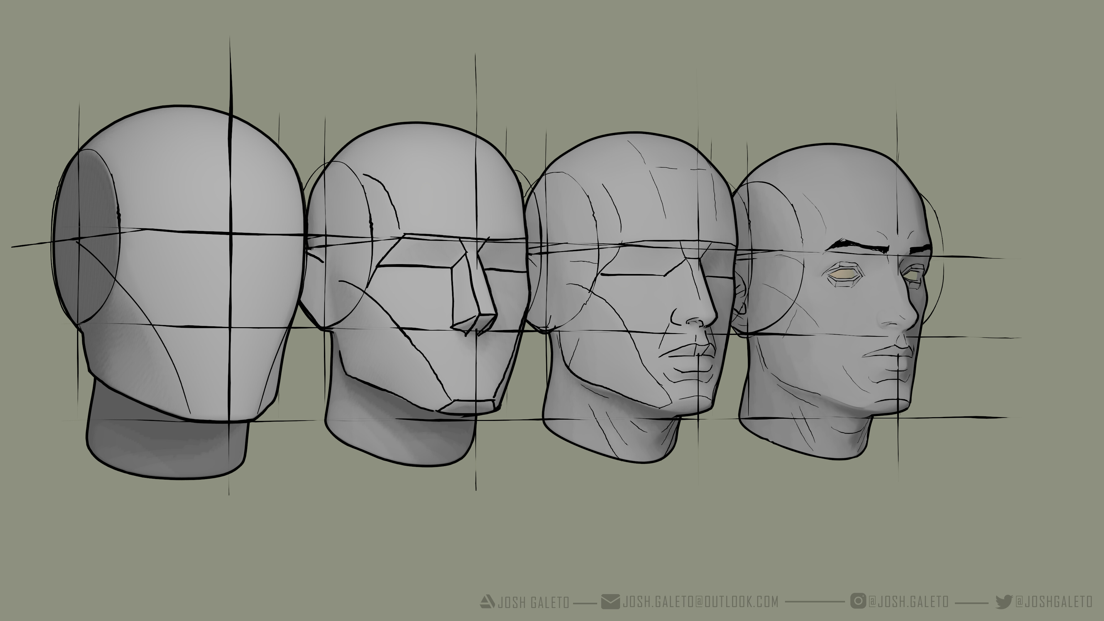 Planes Of The Head From Andrew Loomis Method Finished Projects
