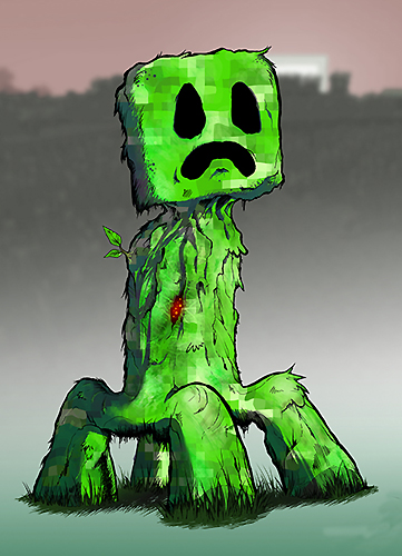 Creeper biology (a little art and study) : r/Minecraft