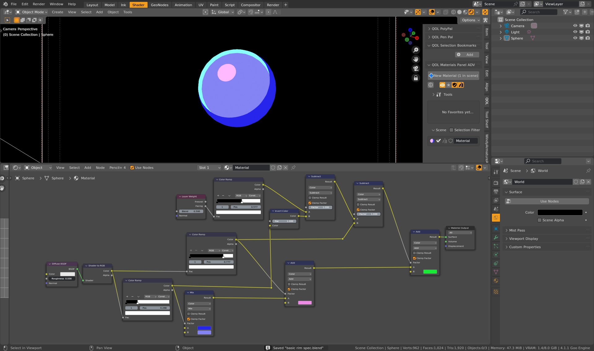 Blender Rim Inlet Found a cool shader but it's only in unity. Want same effect in blender ...