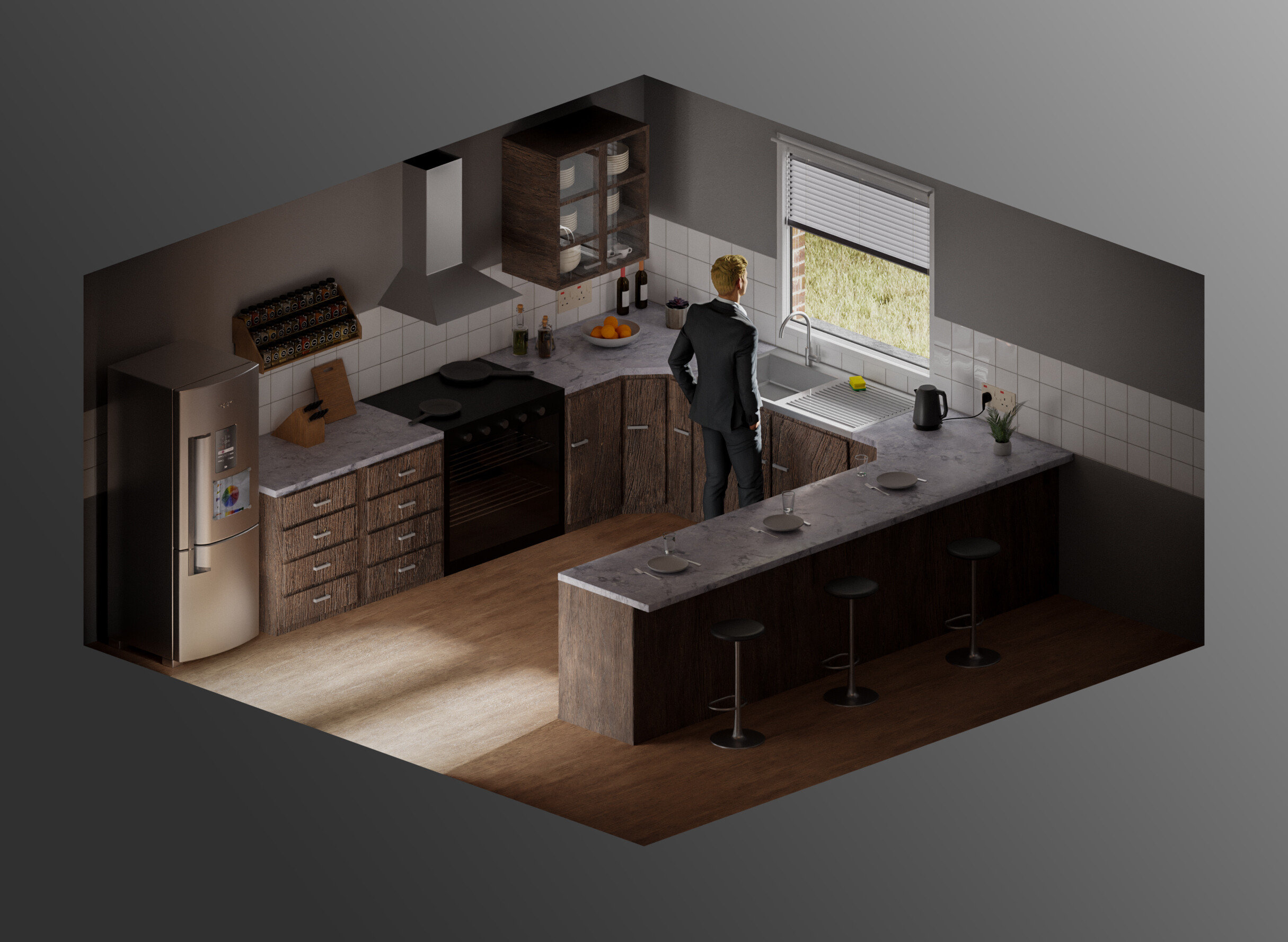 Isometric Kitchen Finished Projects Blender Artists Community