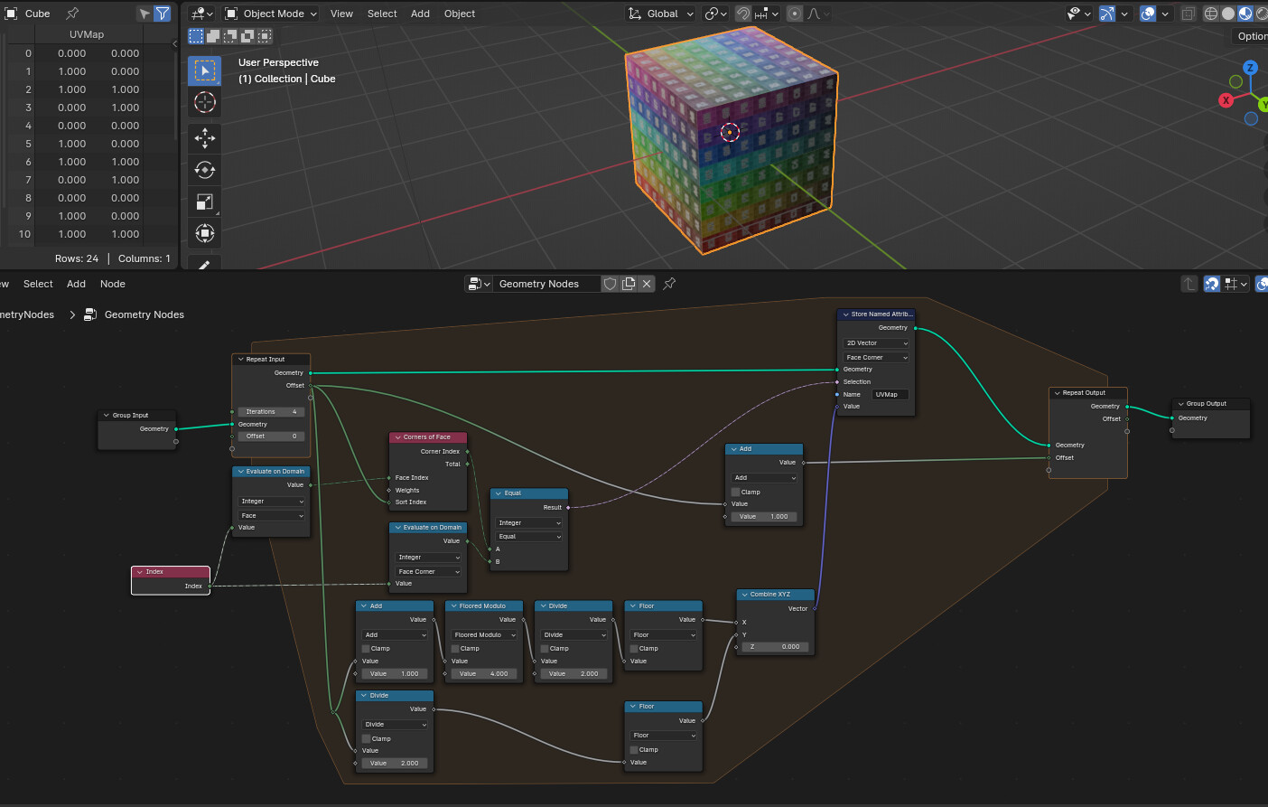 Geometry Nodes - how to tell which of the face corner of a face i am on ...