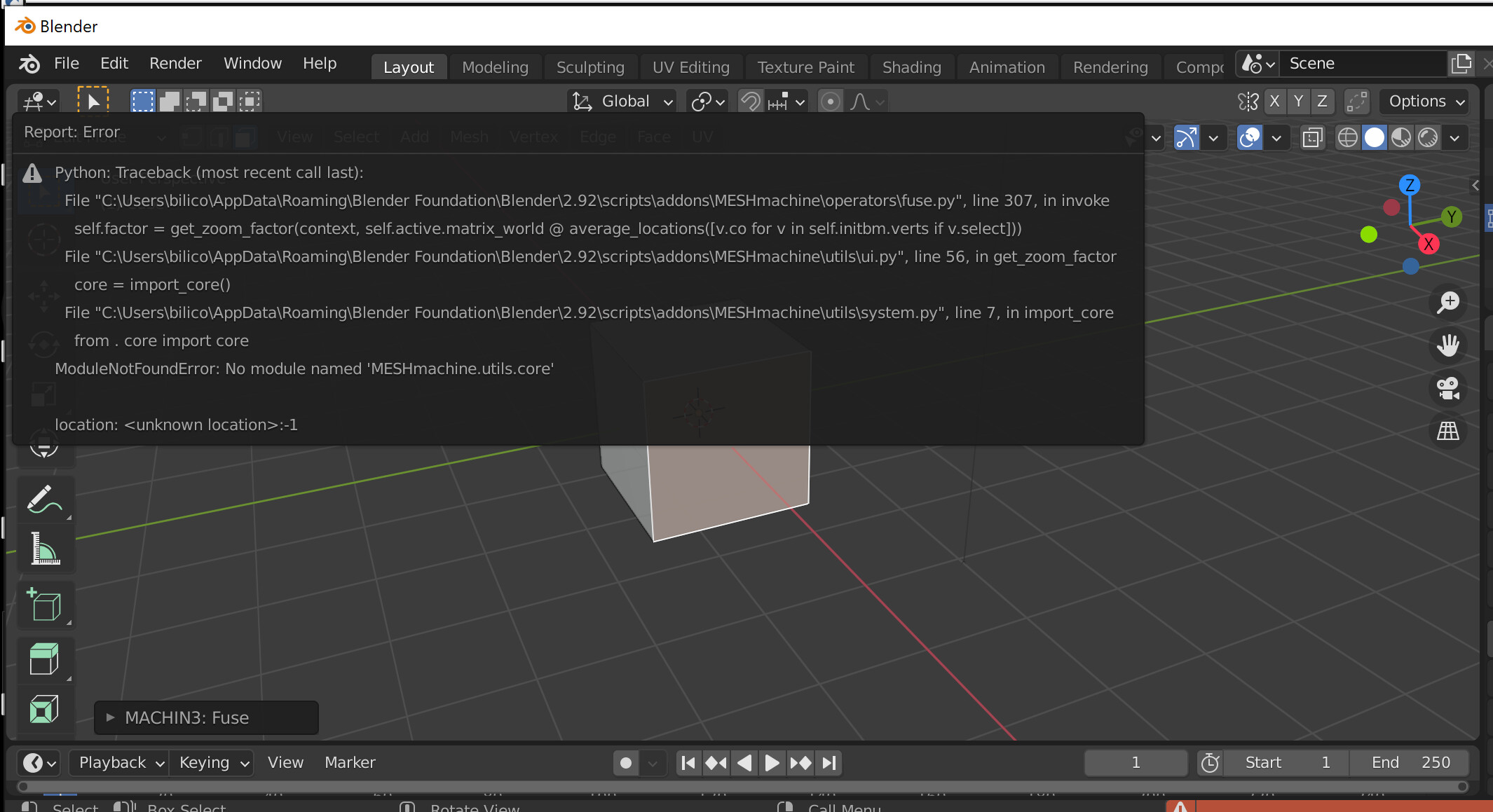 Repot:error - Technical Support - Blender Artists Community