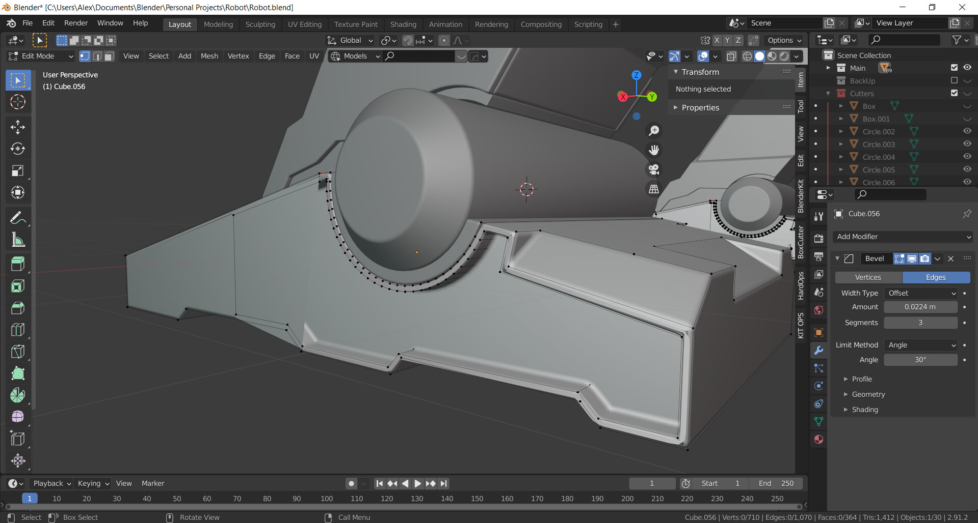 Unedittable faces appearing after Boolean cut - Modeling - Blender ...