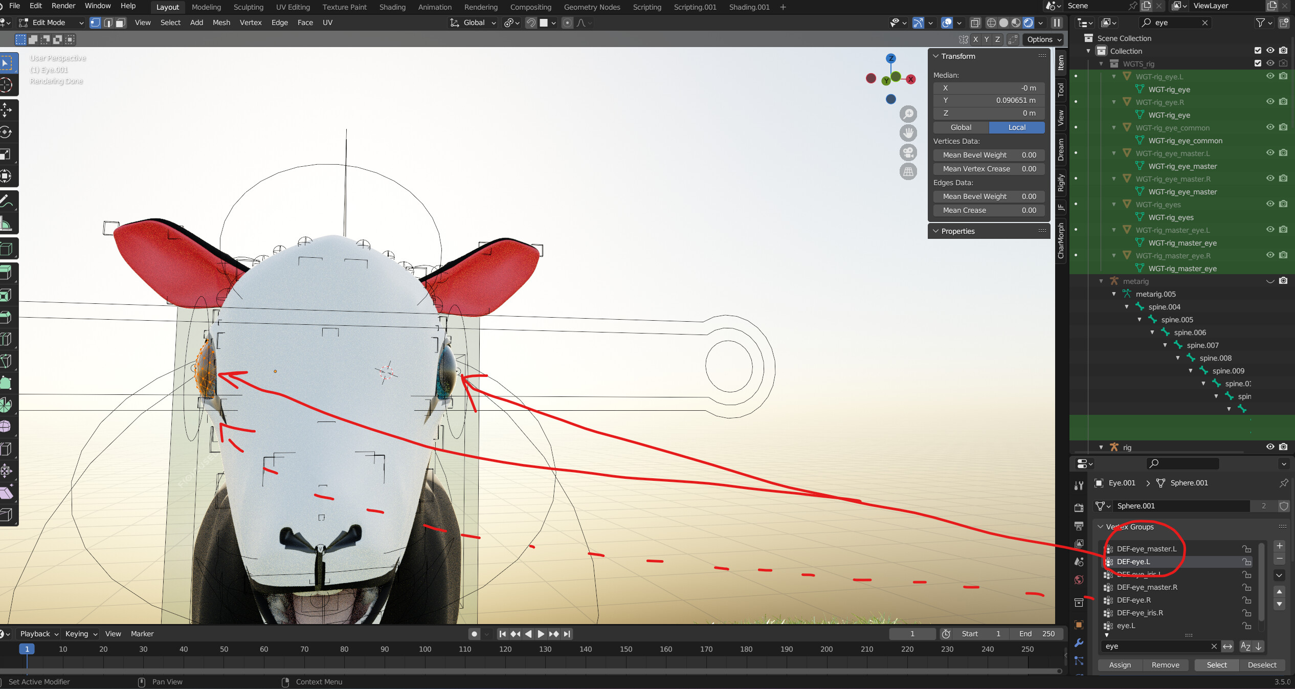 Rigify eyes assigned to same Vertex group Animation and Rigging