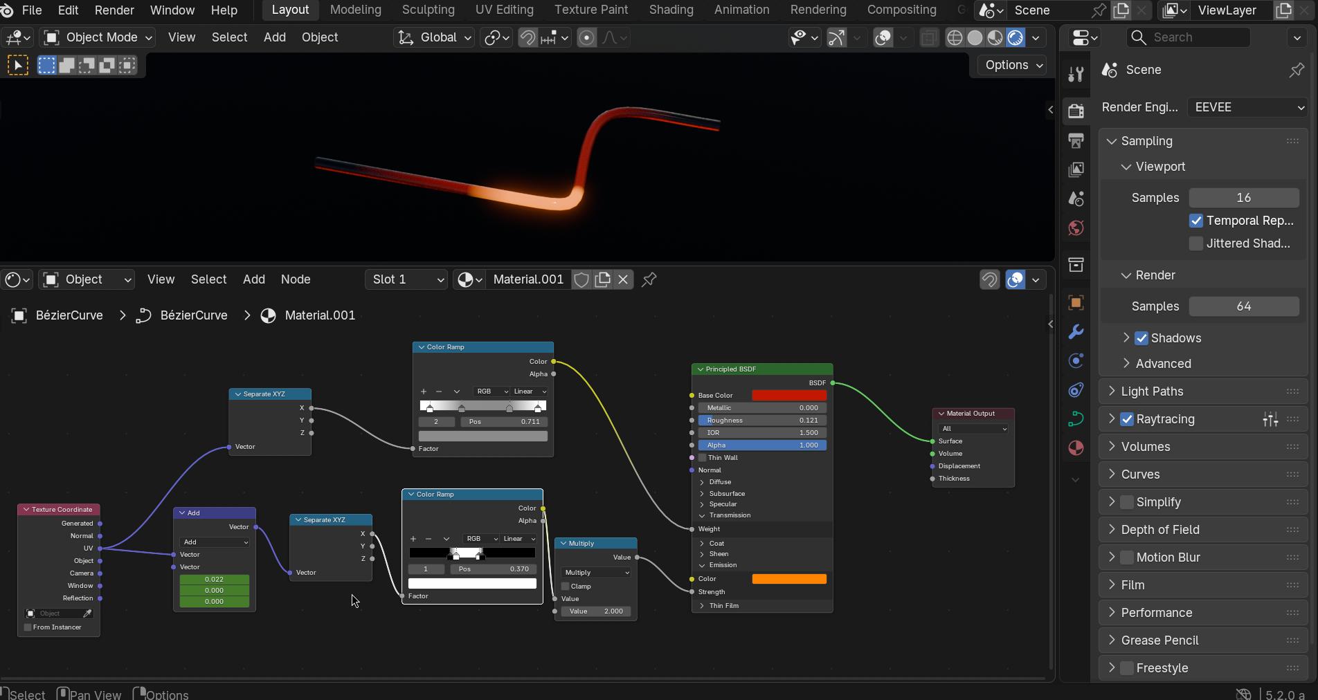 Animating Moving Light Inside a Cord - Materials and Textures - Blender ...
