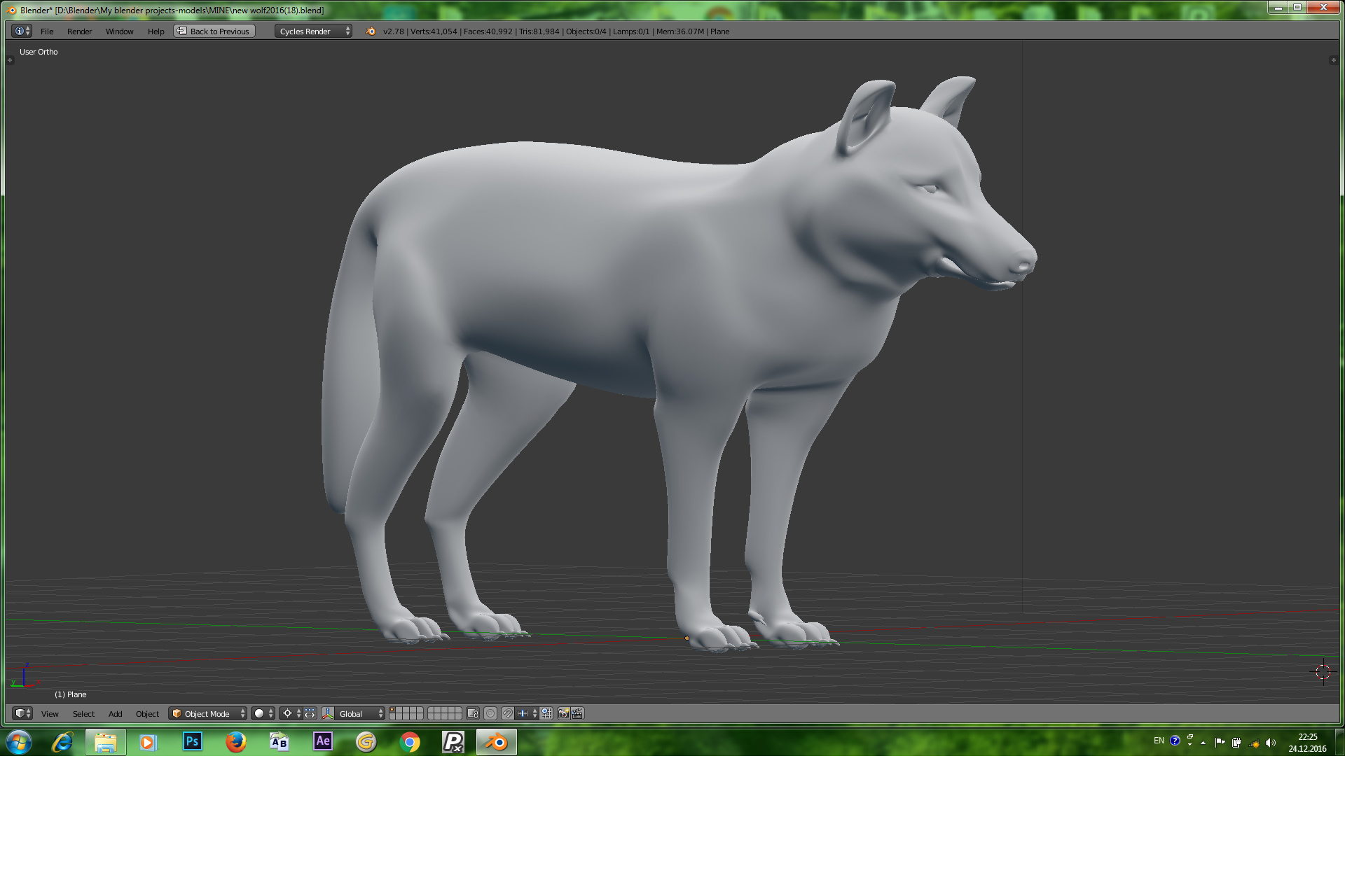 Animated Blender Wolf Models