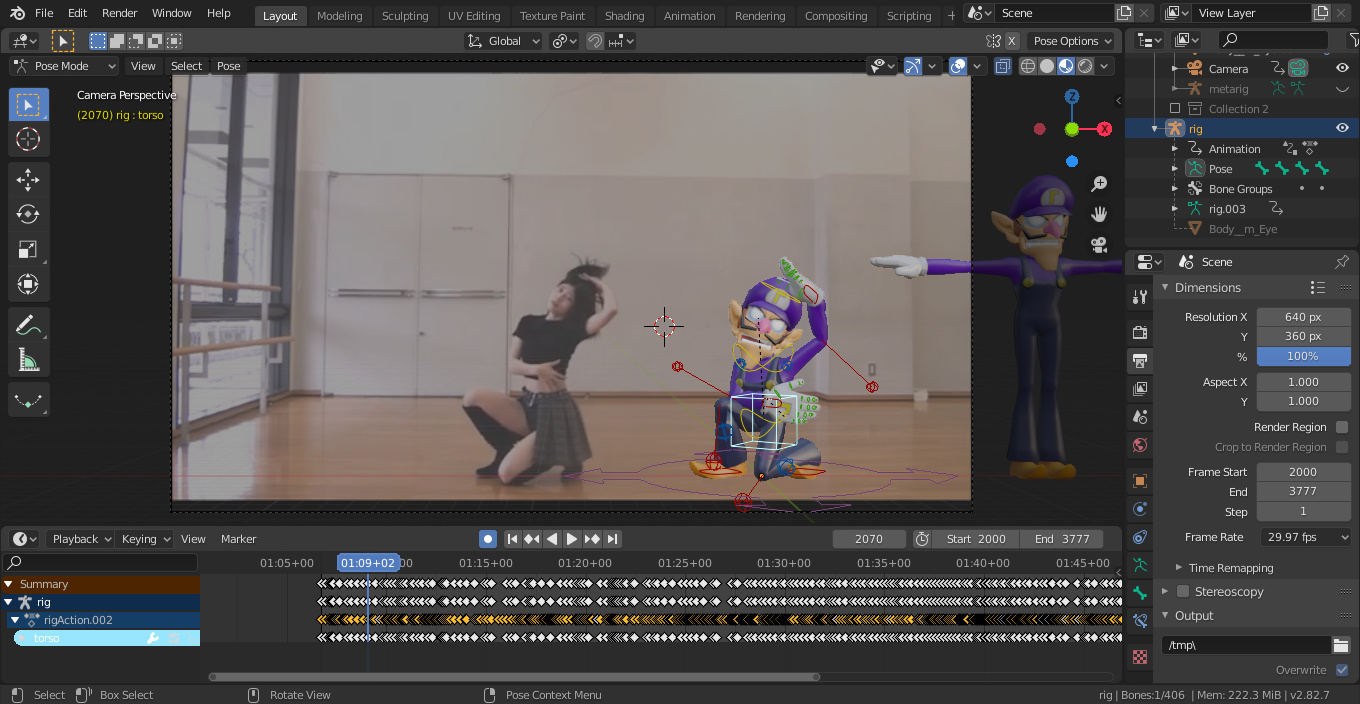 First Animation Project Waluigi Dancing Please Critique Animations Blender Artists Community