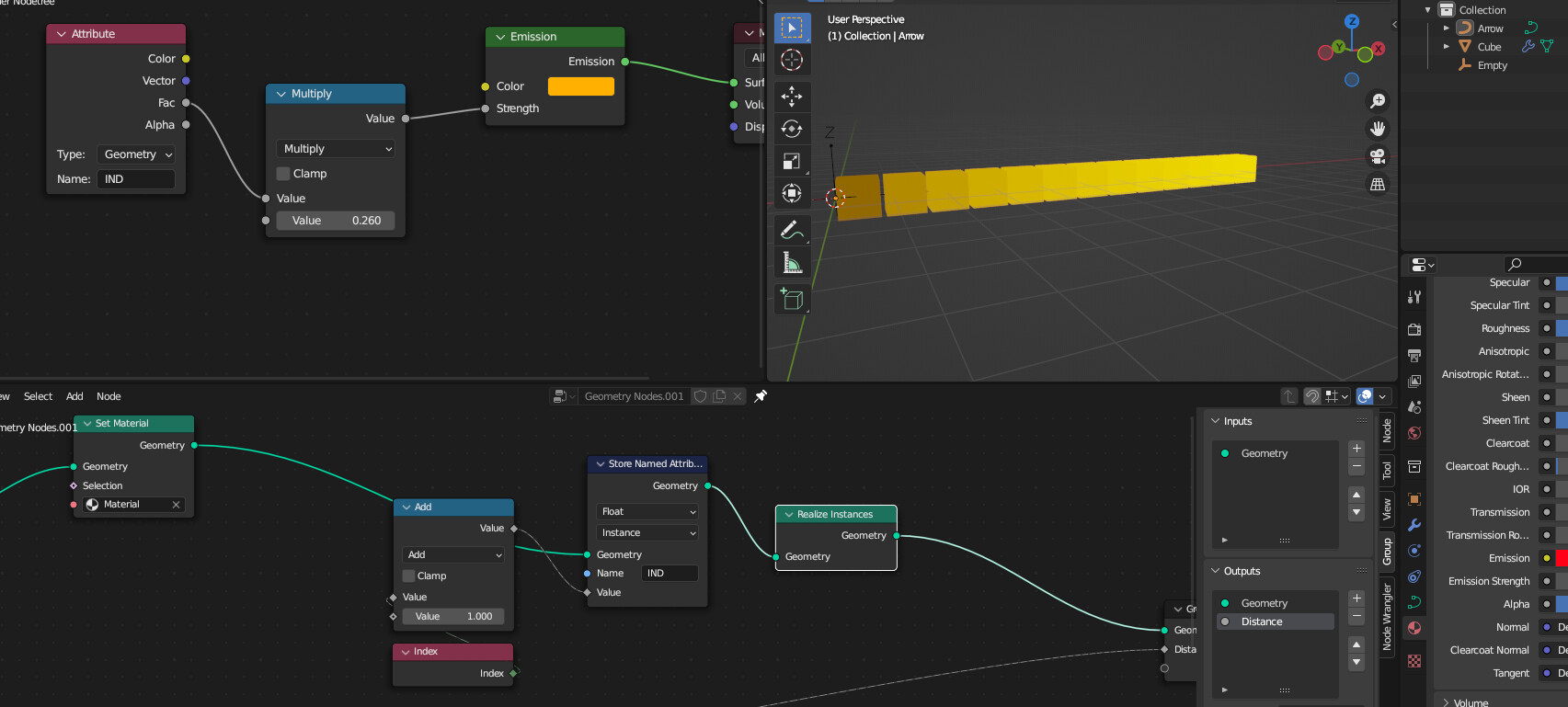Geometry nodes: give instances solid material color? - Materials and ...